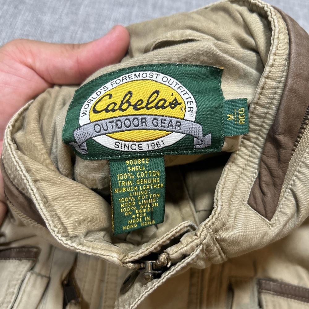 VTG Cabela's Medium Khaki Utility Jacket Outdoor Gear Military Hunting Fishing - Picture 9 of 15
